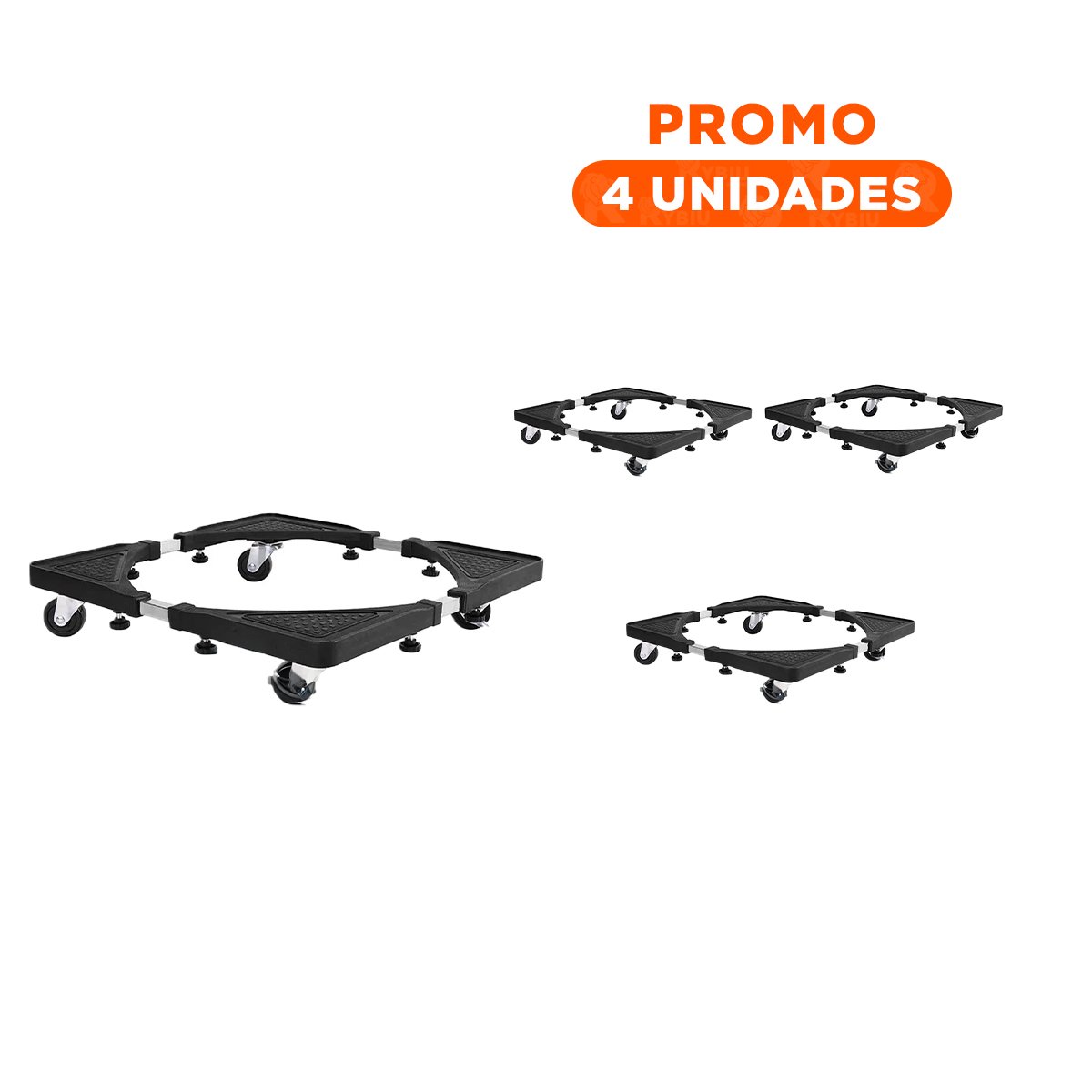 PACK4 FUNDACION DE ACERO NEGRO PARA MUEBLES DE COCINA EN CASA - 1