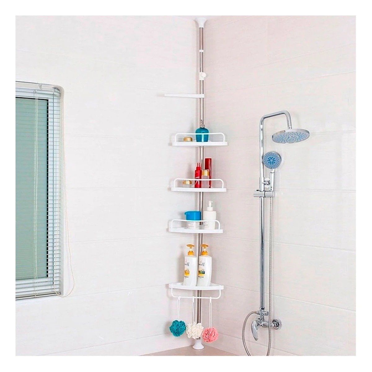 PACK2 ESTRUCTURA VERTICAL DE DUCHA BLANCO PARA HOGAR CON DISENO CLARO - 3