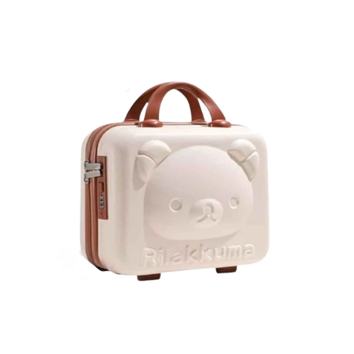 MINI MALETA DE USO DIARIO CON OSO MULTIUSOS Y TONALIDAD BEIGE RESISTENTE Y+LIGAS REGALO - 5
