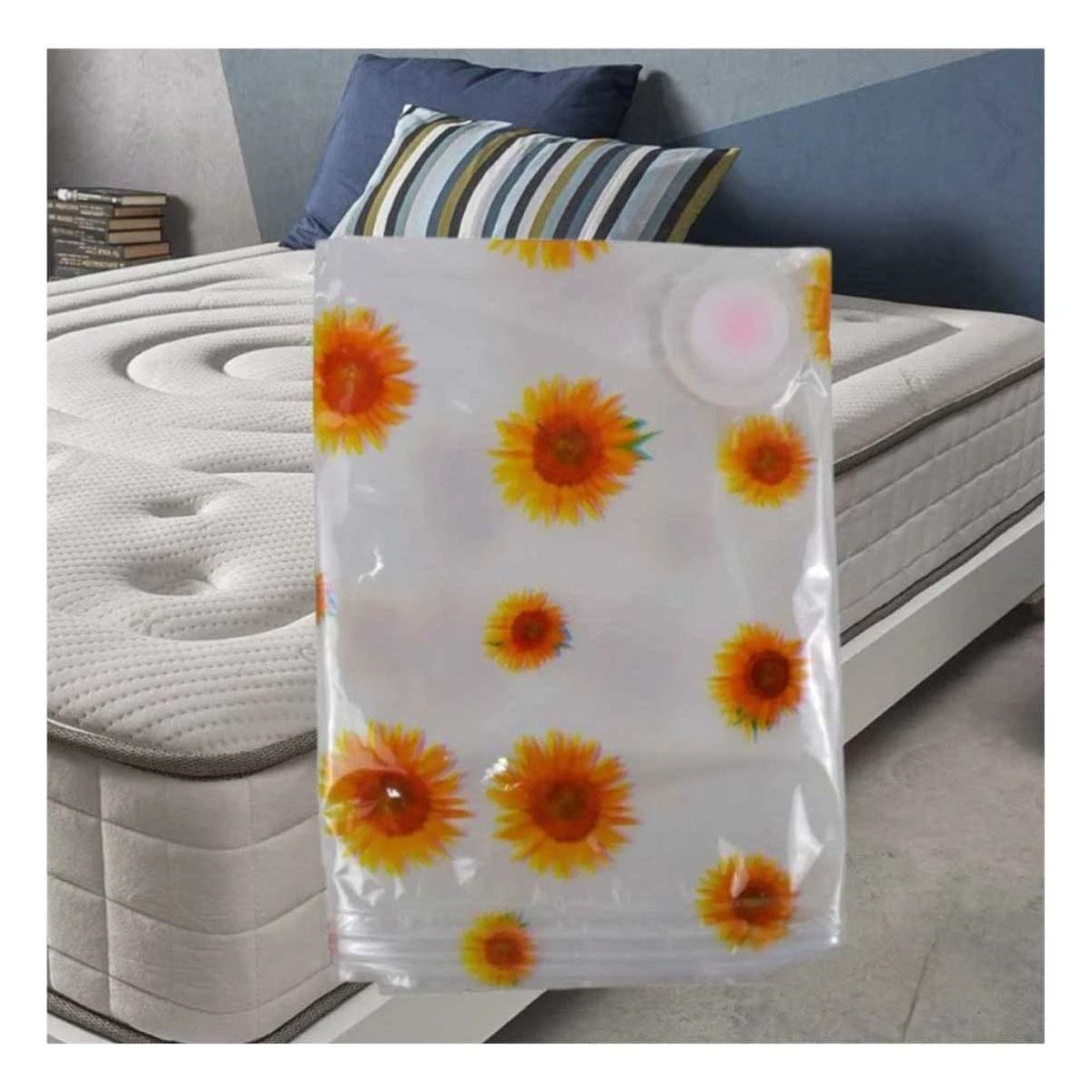 BOLSA AL VACIO QUE FACILITA ORGANIZACION EN CLOSETS CON GIRASOLES 80X130CM Y+REGALO STICKER - 3