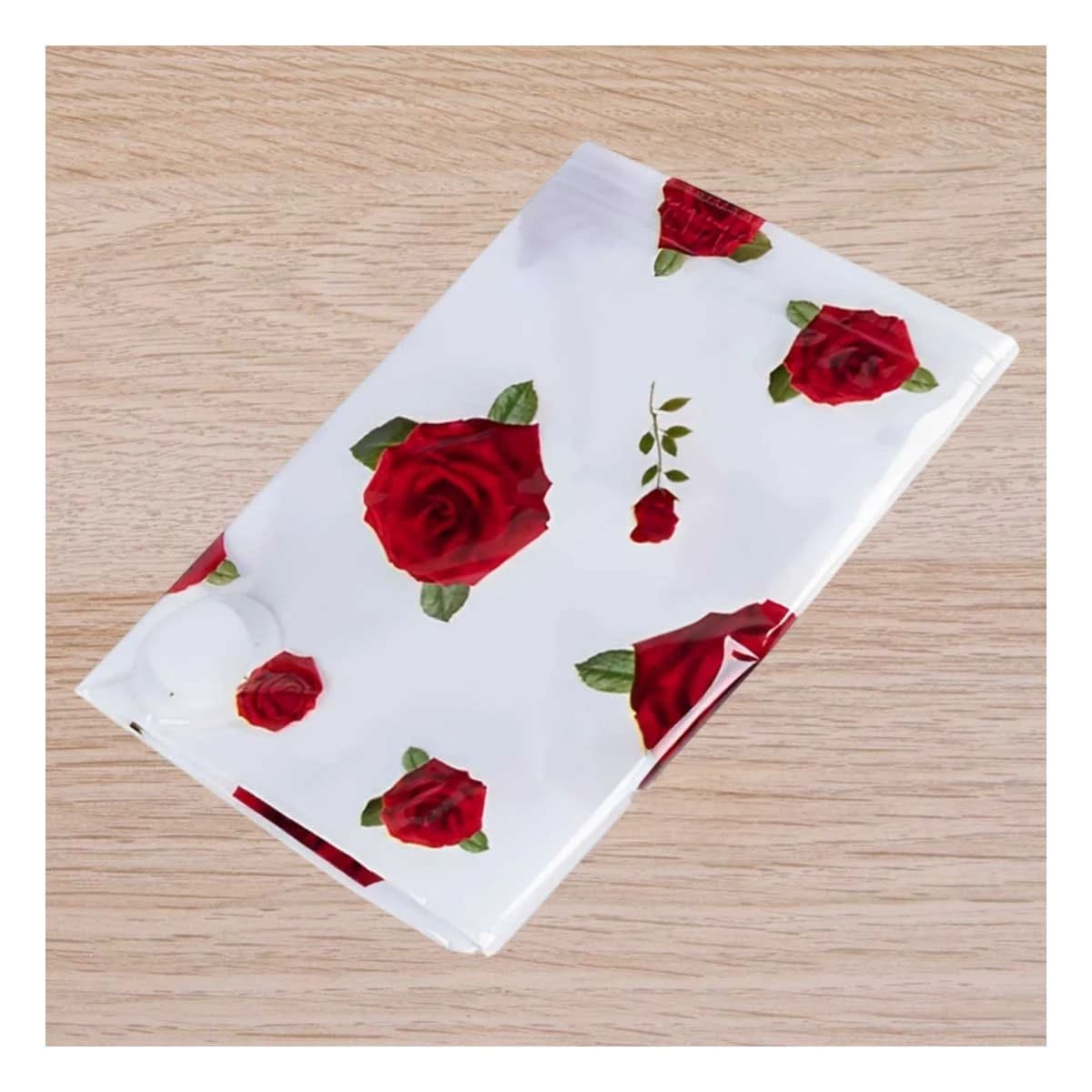 BOLSA AL VACIO CON ESTAMPADO DE ROSAS ROJAS 80X130CM TRANSPARENTE Y+POST IT - 3