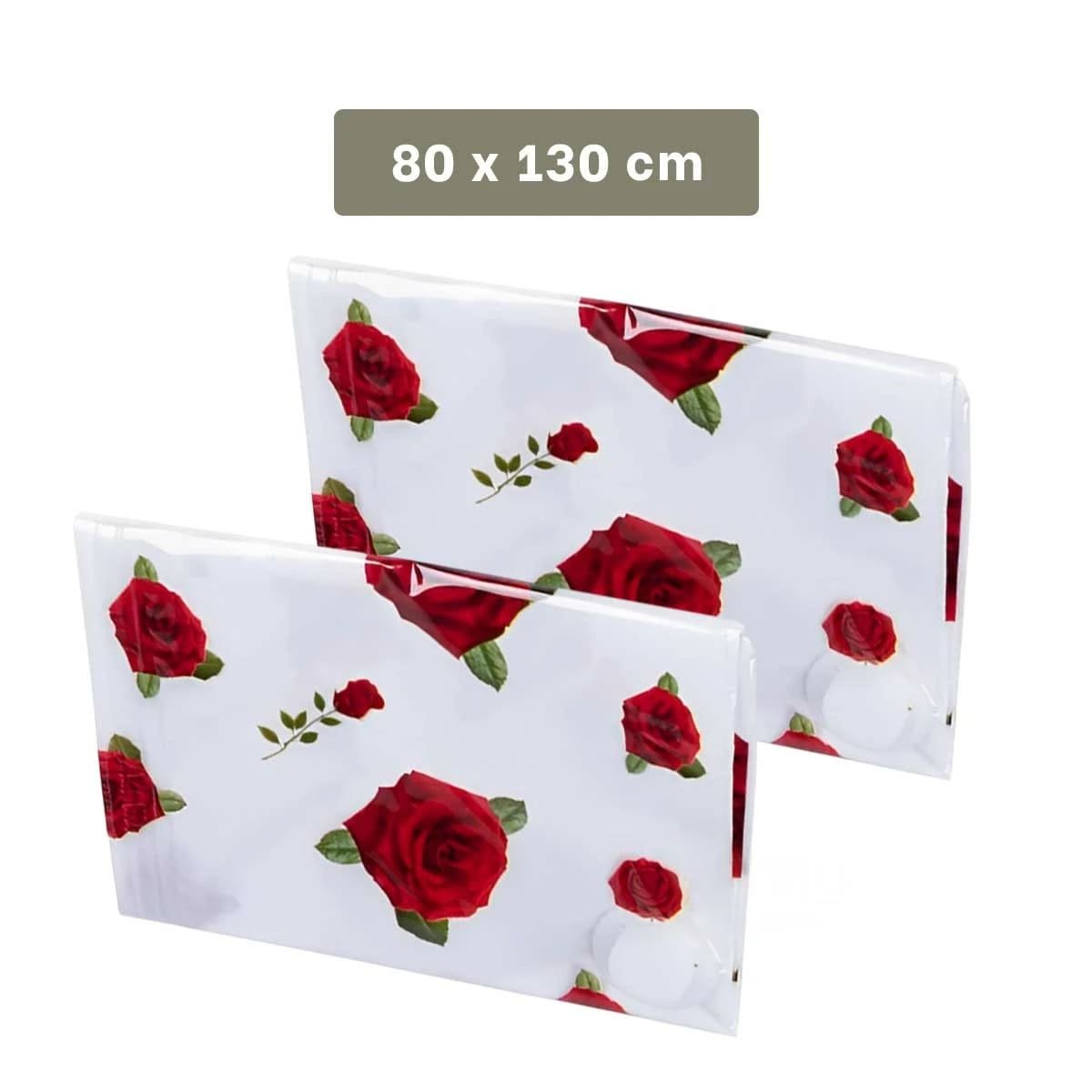 BOLSA AL VACIO CON ESTAMPADO DE ROSAS ROJAS 80X130CM TRANSPARENTE Y+POST IT - 4