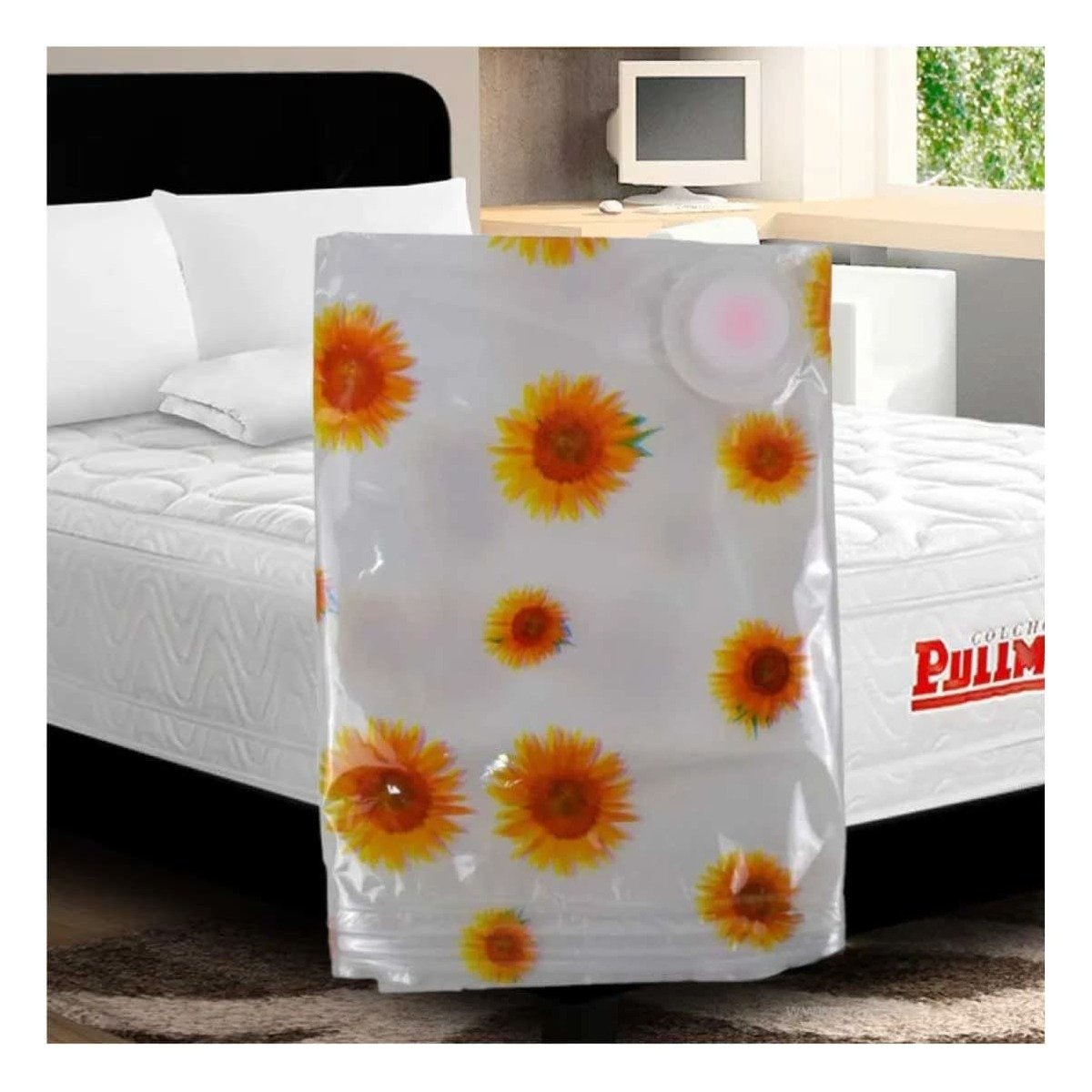 PACK4 FUNDA CON ESTAMPADO DE GIRASOLES 80X130CM Y+PAPEL REGALO - 2