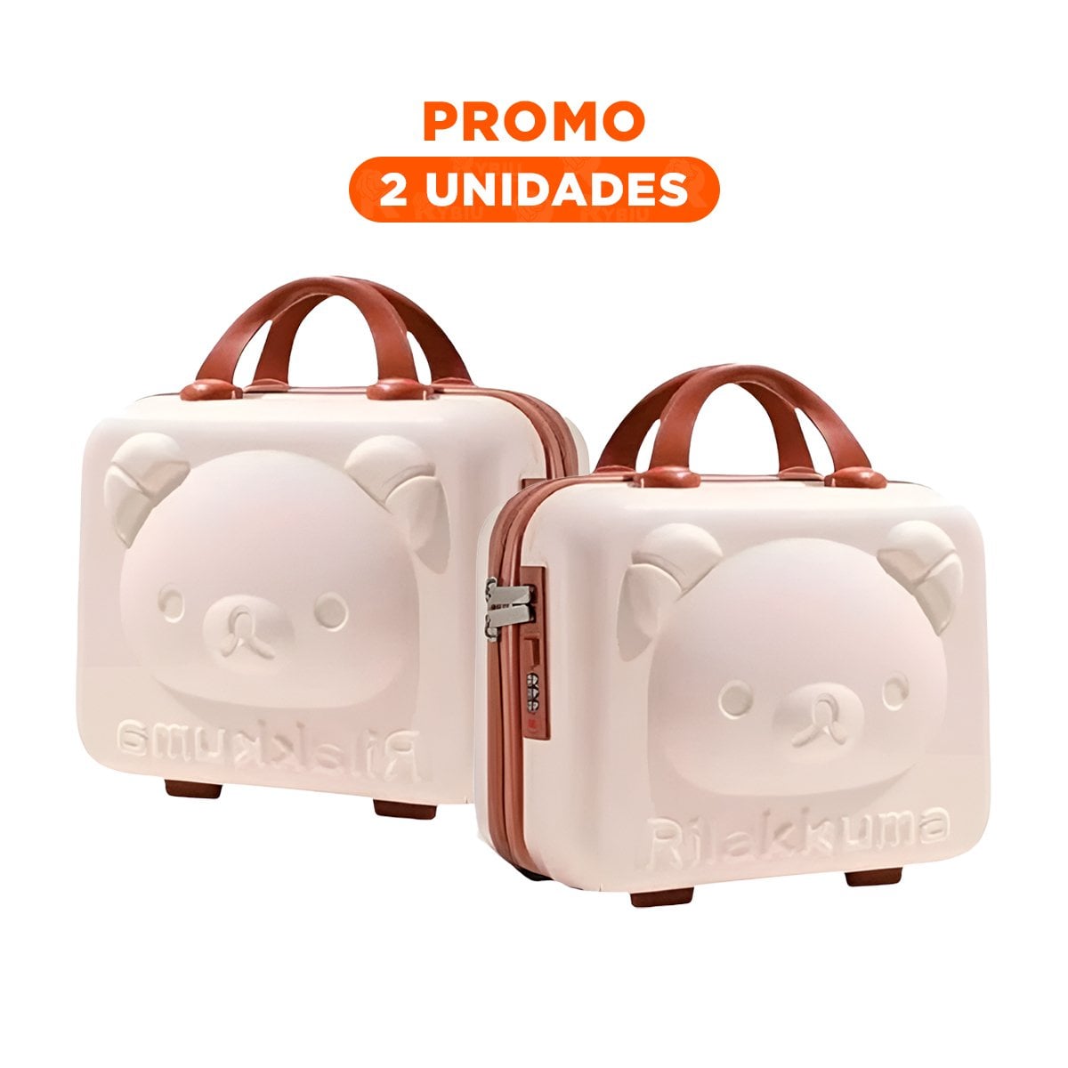 PACK2 PETACA MINI DE OSO MULTIUSOS CON ACABADO BEIGE SUAVE Y+REGALO STICKER - 1