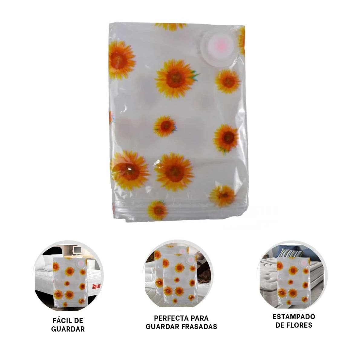 BOLSA AL VACIO CON ESTAMPADO DE GIRASOLES 80X130CM Y+POST IT - 5