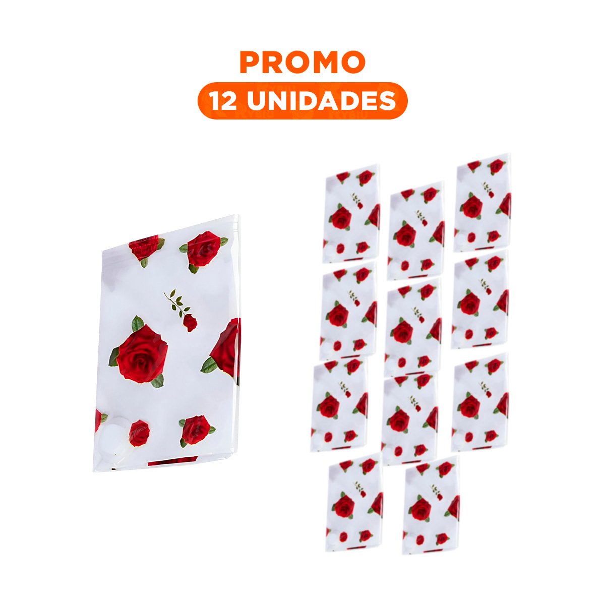 PACK12 PROTECTOR AL VACIO CON ESTAMPADO FLORAL 80X130CM TRANSPARENTE - 1