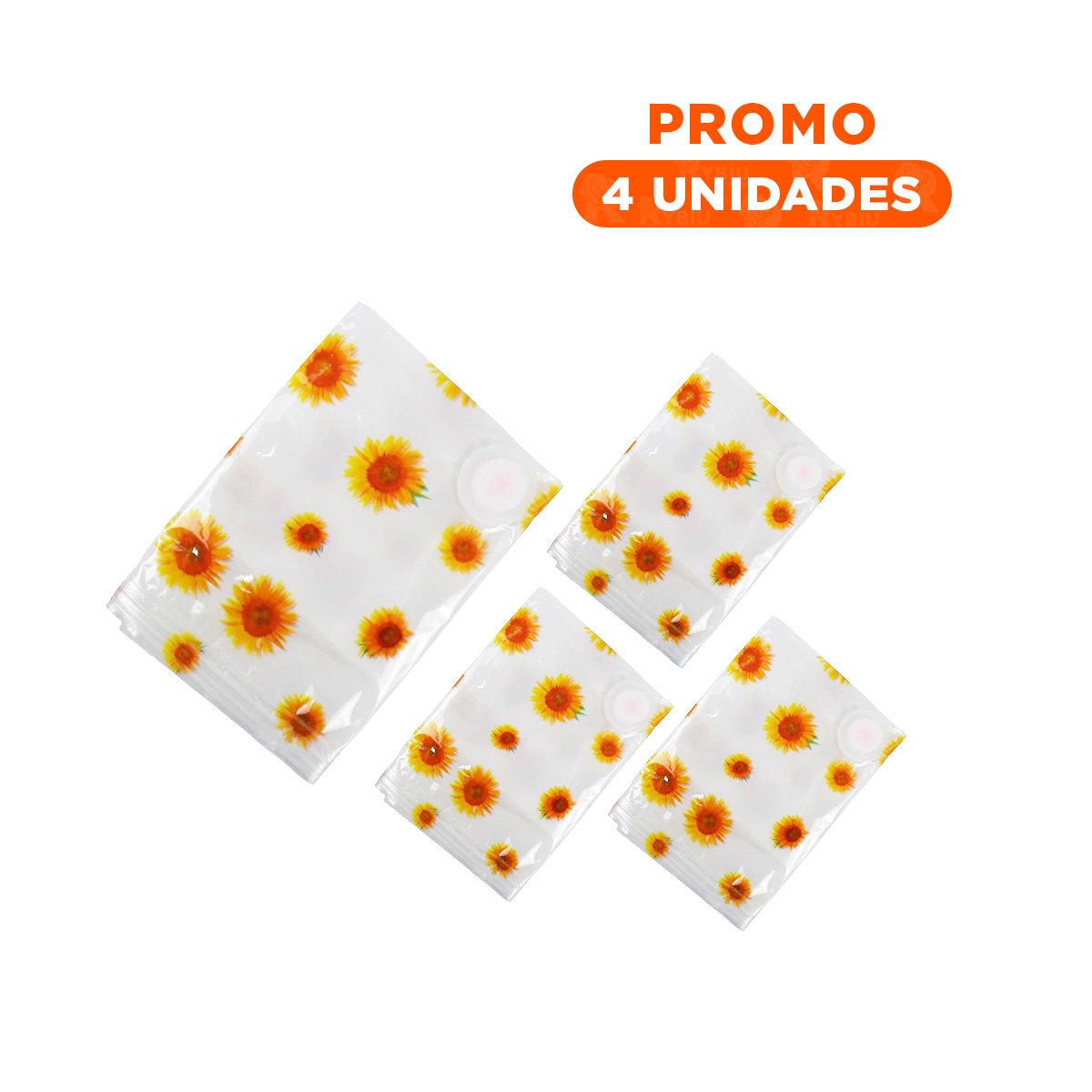 PACK4 FUNDA QUE PROTEGE ROPA DELICADA CON ESTAMPADO DE GIRASOLES 80X130CM - 1