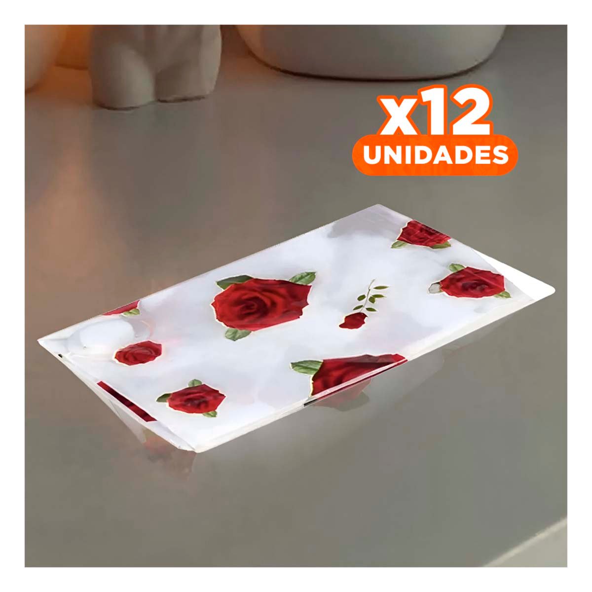 PACK12 IMPLEMENTO QUE PROTEGE ROPA DE POLVO Y HUMEDAD 80X130CM TRANSPARENTE Y+PAPEL REGALO - 1