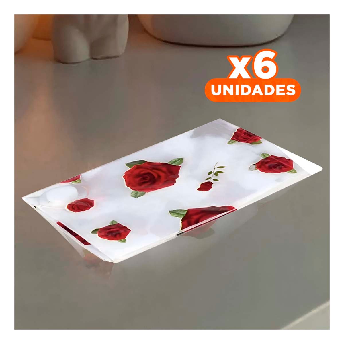 PACK6 PROTECTOR QUE FACILITA ORGANIZACION EN CLOSETS 80X130CM TRANSPARENTE Y+PAPEL REGALO - 1