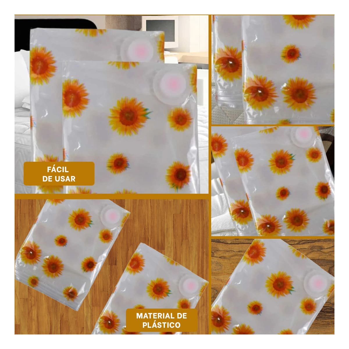 PACK6 SACO AL VACIO QUE FACILITA ORDEN EN CLOSETS 80X130CM TRANSPARENTE Y+PAPEL REGALO - 3