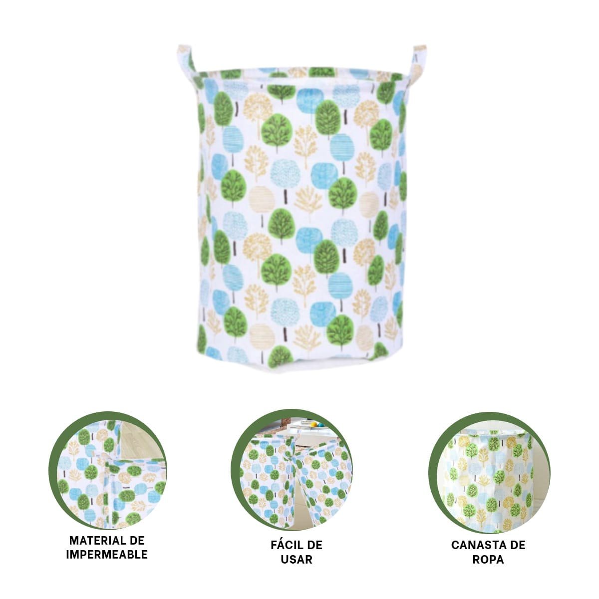 CESTA CON ESTAMPADO DE ARBOLES 43X35CM Y+POST IT - 5