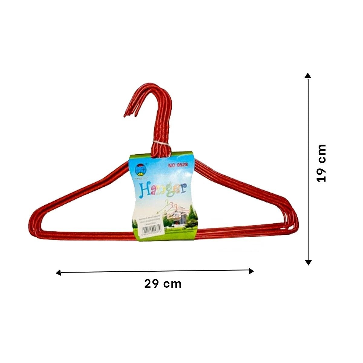 GANCHO MULTIFUNCIONAL PARA COLGAR PRENDAS INFANTILES 10 PIEZAS 29X19CM ROJO Y+LIGAS REGALO - 4