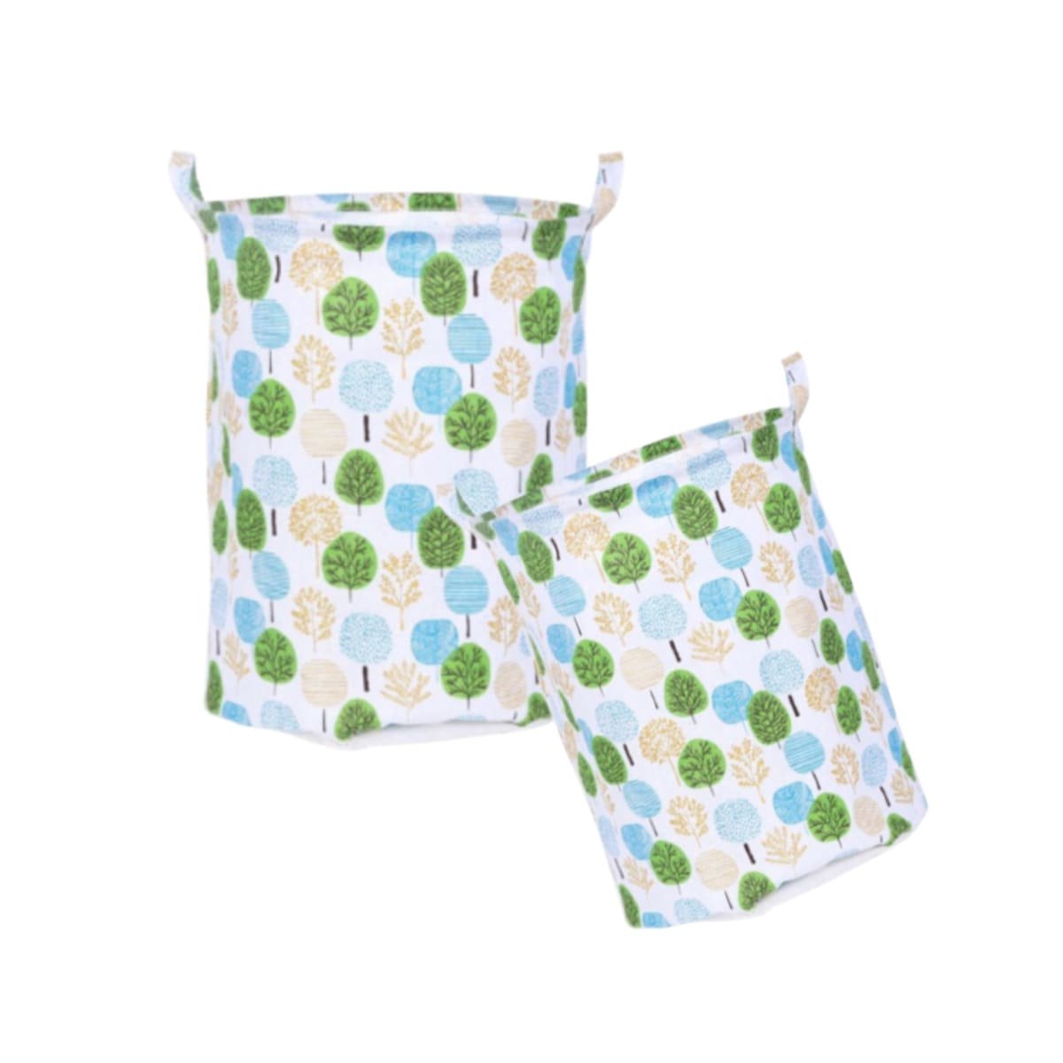 CESTA QUE PROTEGE ROPA VOLUMINOSA CON ESTAMPADO DE ARBOLES 43X35CM Y+REGALO STICKER - 1
