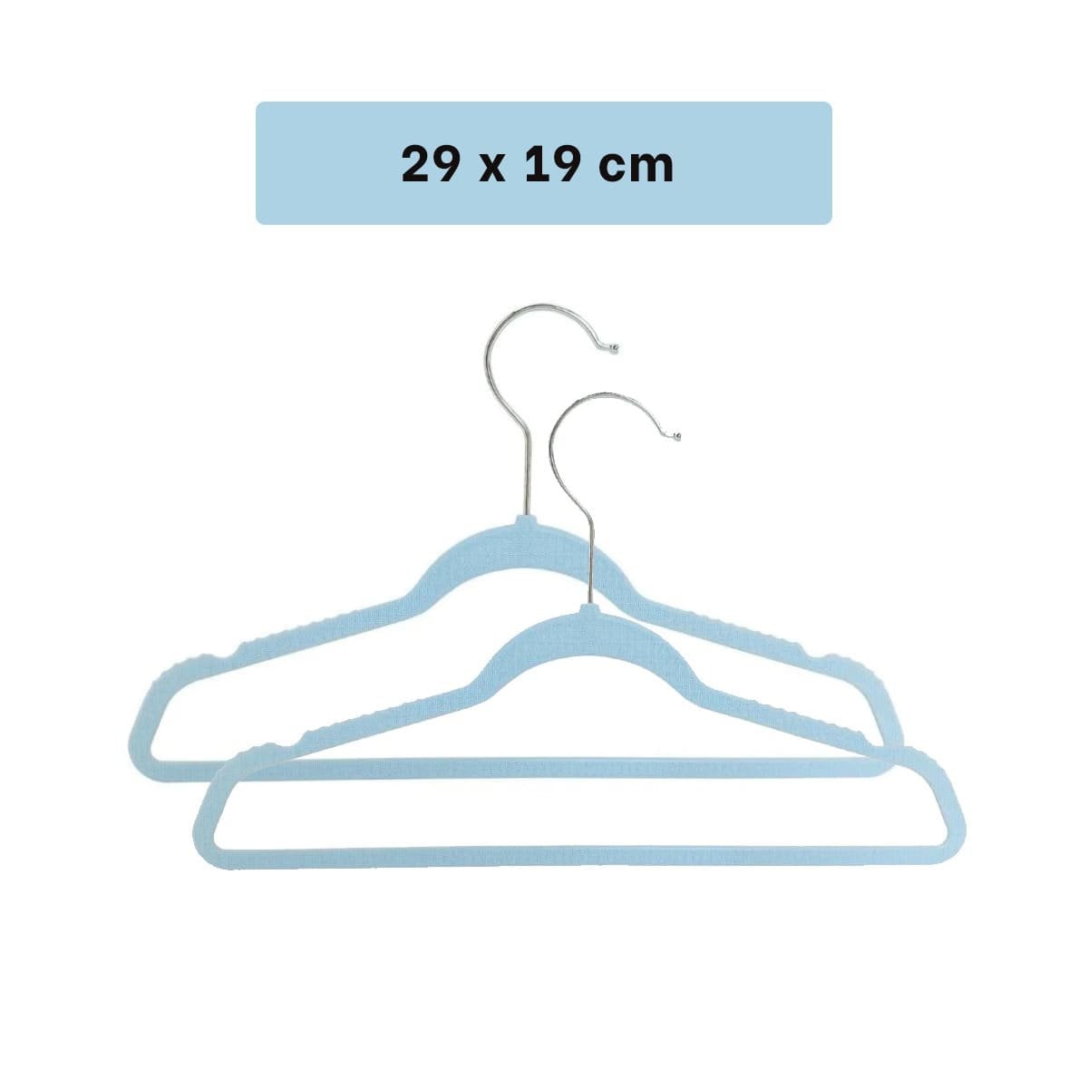 PACK6 PERCHA PARA COLGAR VESTIDOS Y UNIFORMES INFANTILES 10 PIEZAS 29X19CM CELESTE - 4