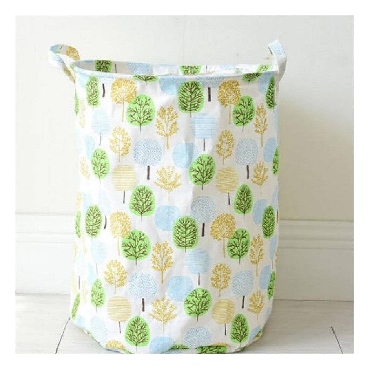 PACK4 CANASTA CON ESTAMPADO DE ARBOLES 43X35CM Y+PAPEL REGALO - 2