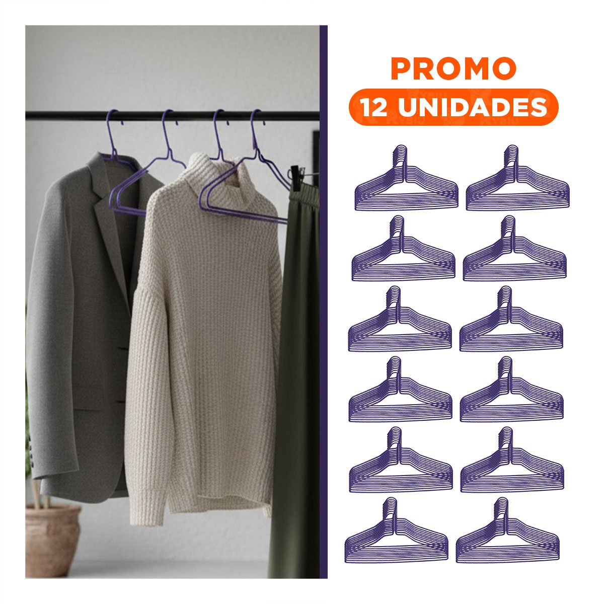 PACK12 ORGANIZADOR PARA COLGAR ACCESORIOS INFANTILES 10 PIEZAS 29X19CM MORADO - 1