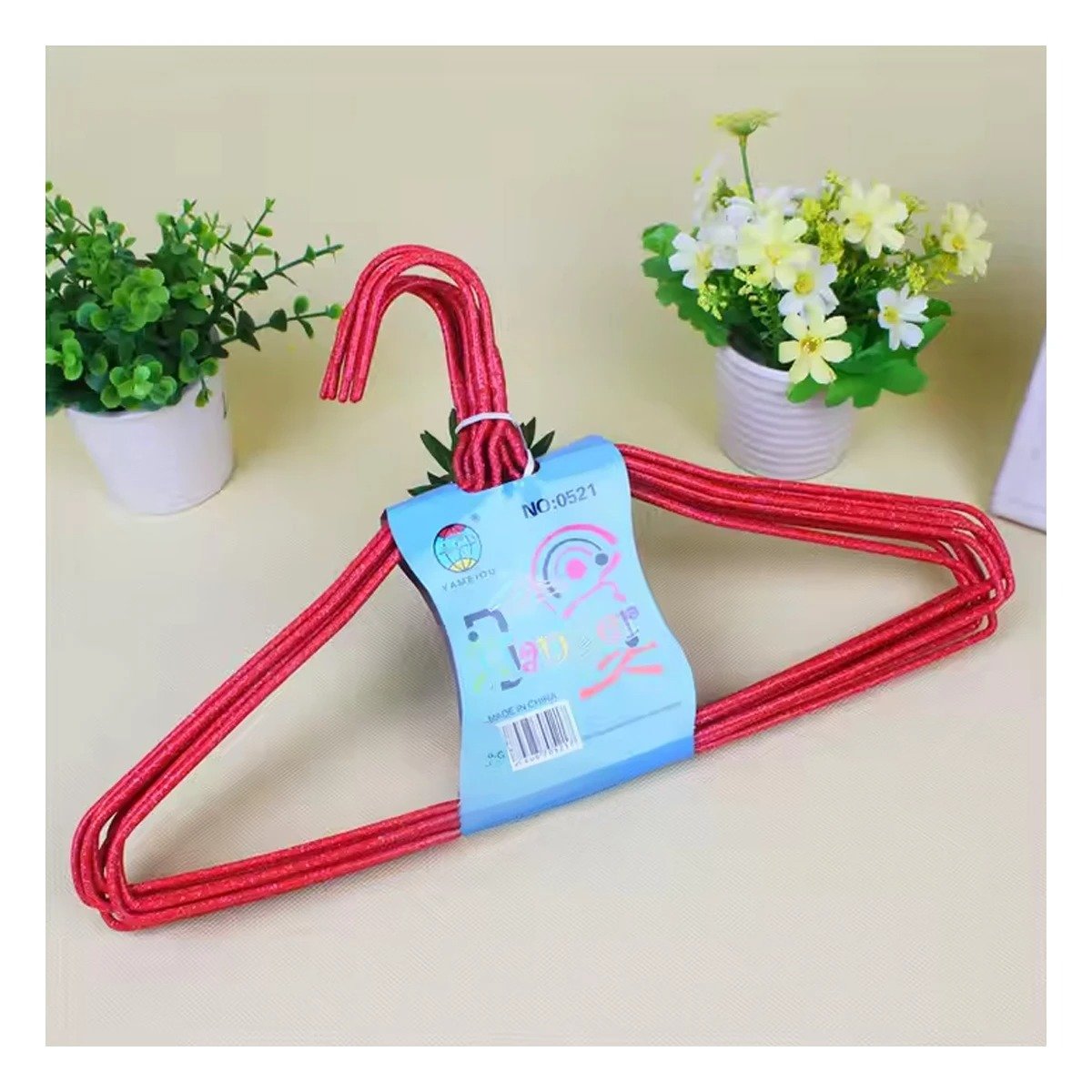 GANCHO RESISTENTE PARA GUARDAR VESTIDOS INFANTILES 10 PIEZAS 29X19CM ROJO Y+REGALO STICKER - 2
