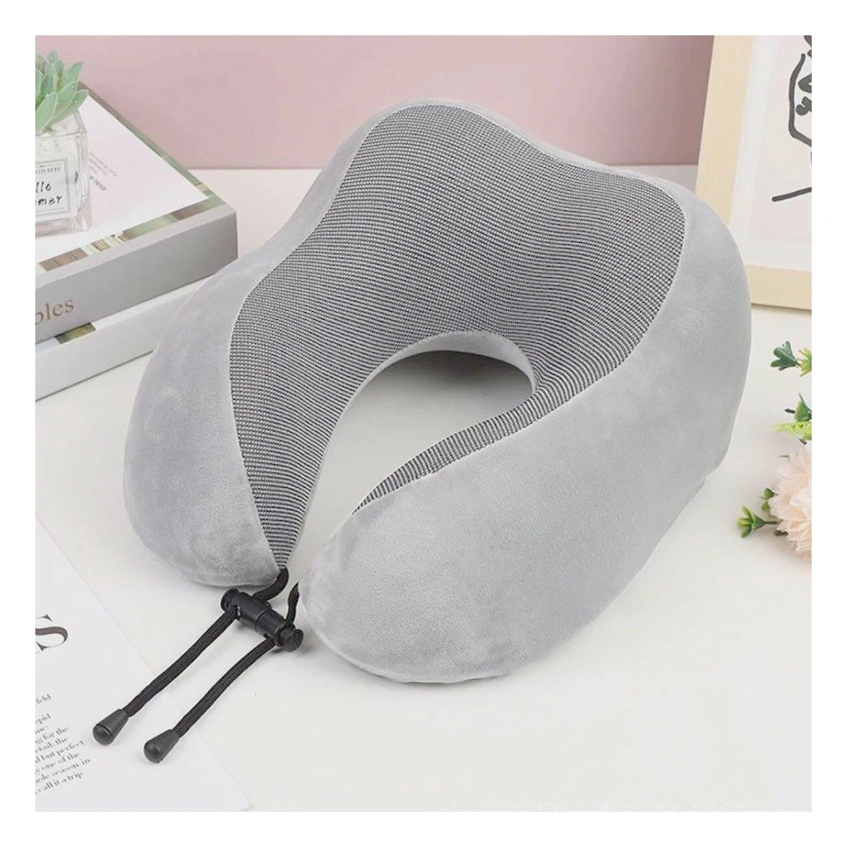 PACK12 DESCANSADOR ERGONOMICO PARA VIAJAR TERCIOPELO PLOMO CON ESPUMA INTERNA Y+REGALO STICKER - 5