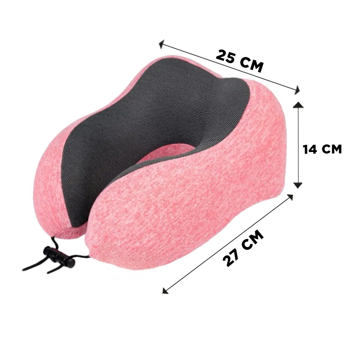 PACK4 COJIN DE CUELLO PARA VIAJES EN TERCIOPELO ROSADO CON ESPUMA VISCOELASTICA Y+PAPEL REGALO - 4