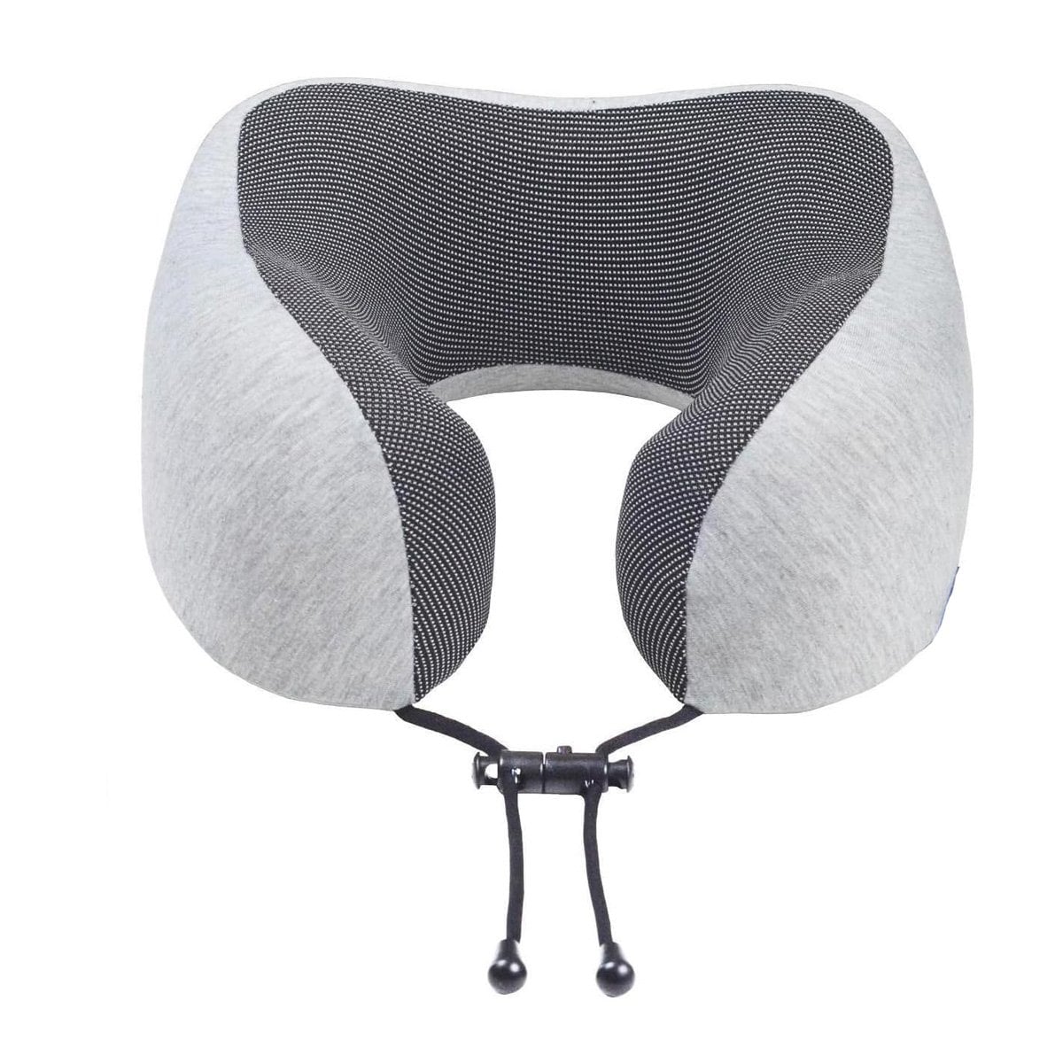 ALMOHADA DE VIAJE PARA CUELLO EN TERCIOPELO PLOMO CON ESPUMA VISCOELASTICA Y+REGALO STICKER - 1