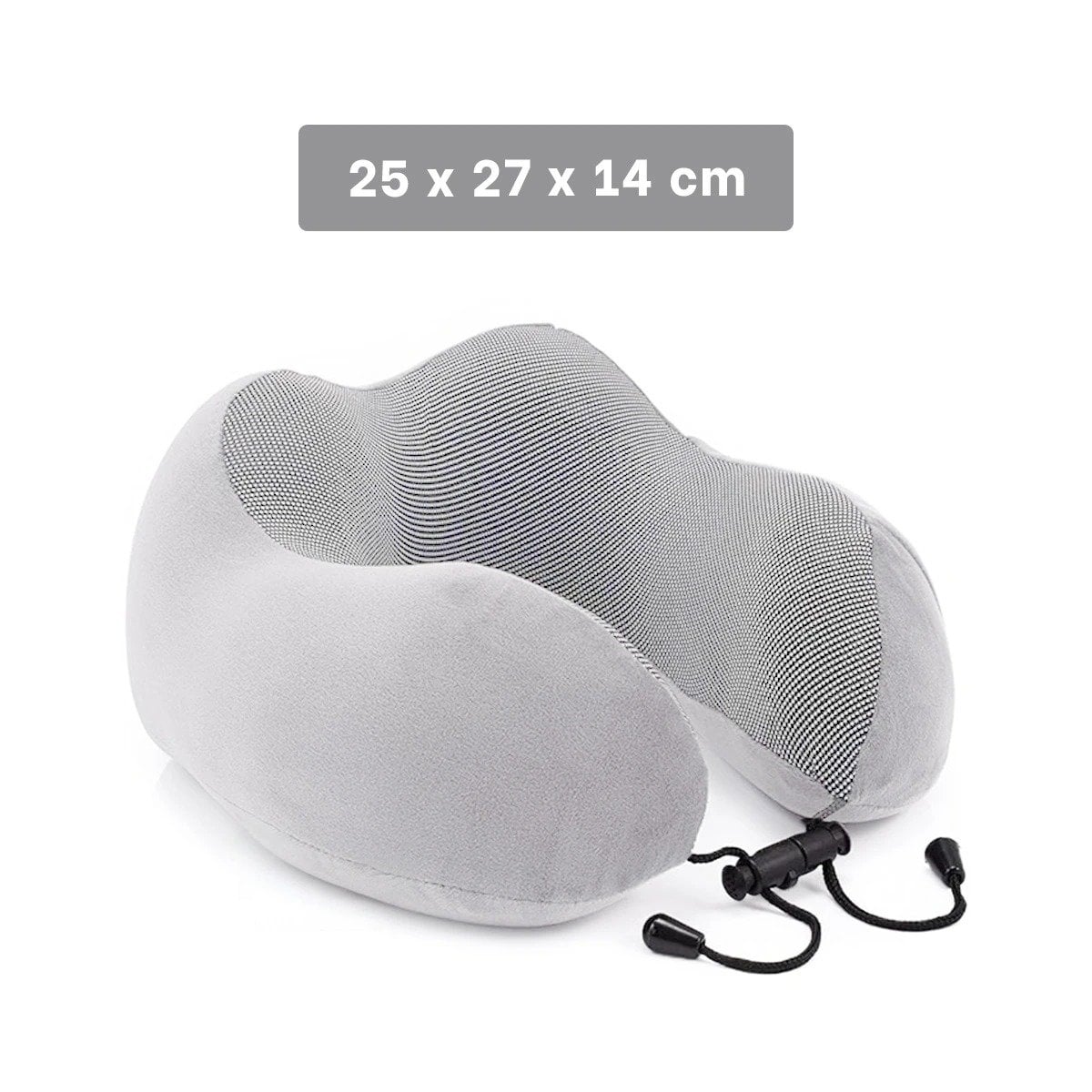 ALMOHADA DE VIAJE PARA CUELLO EN TERCIOPELO PLOMO CON ESPUMA VISCOELASTICA Y+REGALO STICKER - 4