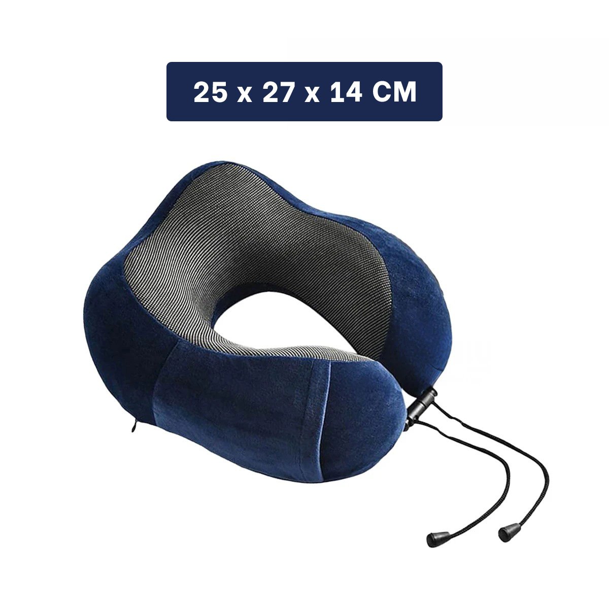 PACK6 APOYO DE CUELLO AZUL PARA VIAJAR EN TERCIOPELO CON ESPUMA INTERIOR Y+PAPEL REGALO - 4