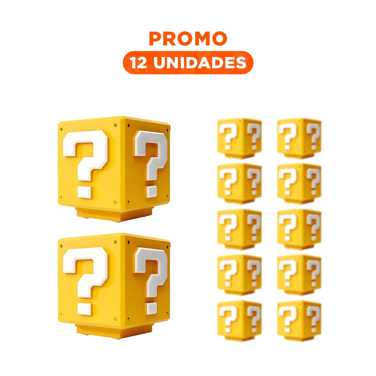 PACK12 ILUMINACION LED CUBO AMARILLO CON SONIDO PARA DECORACION GAMER - 1