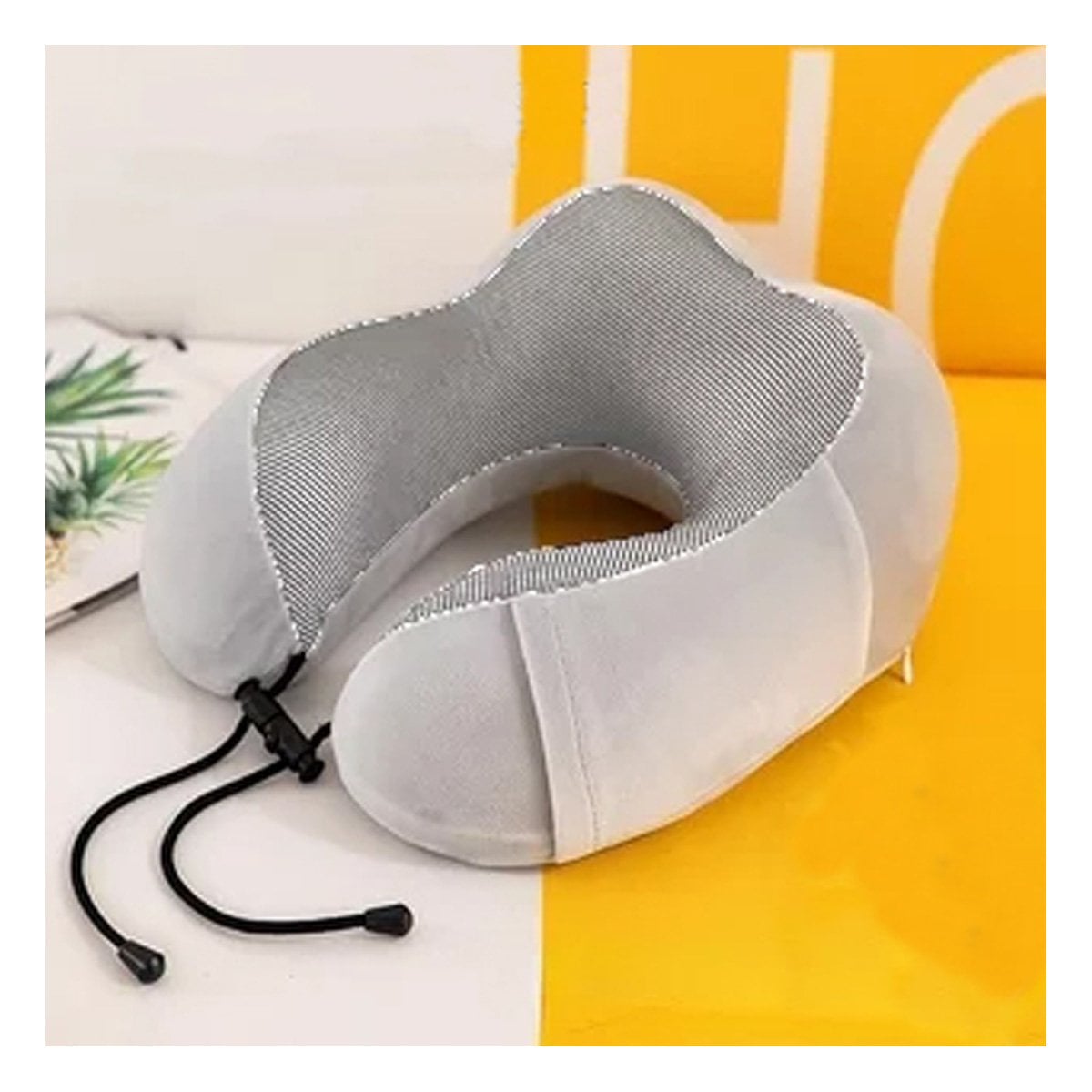 ALMOHADA DE CUELLO PARA VIAJAR EN TERCIOPELO CON ESPUMA VISCOELASTICA PLOMO INTERIOR - 3