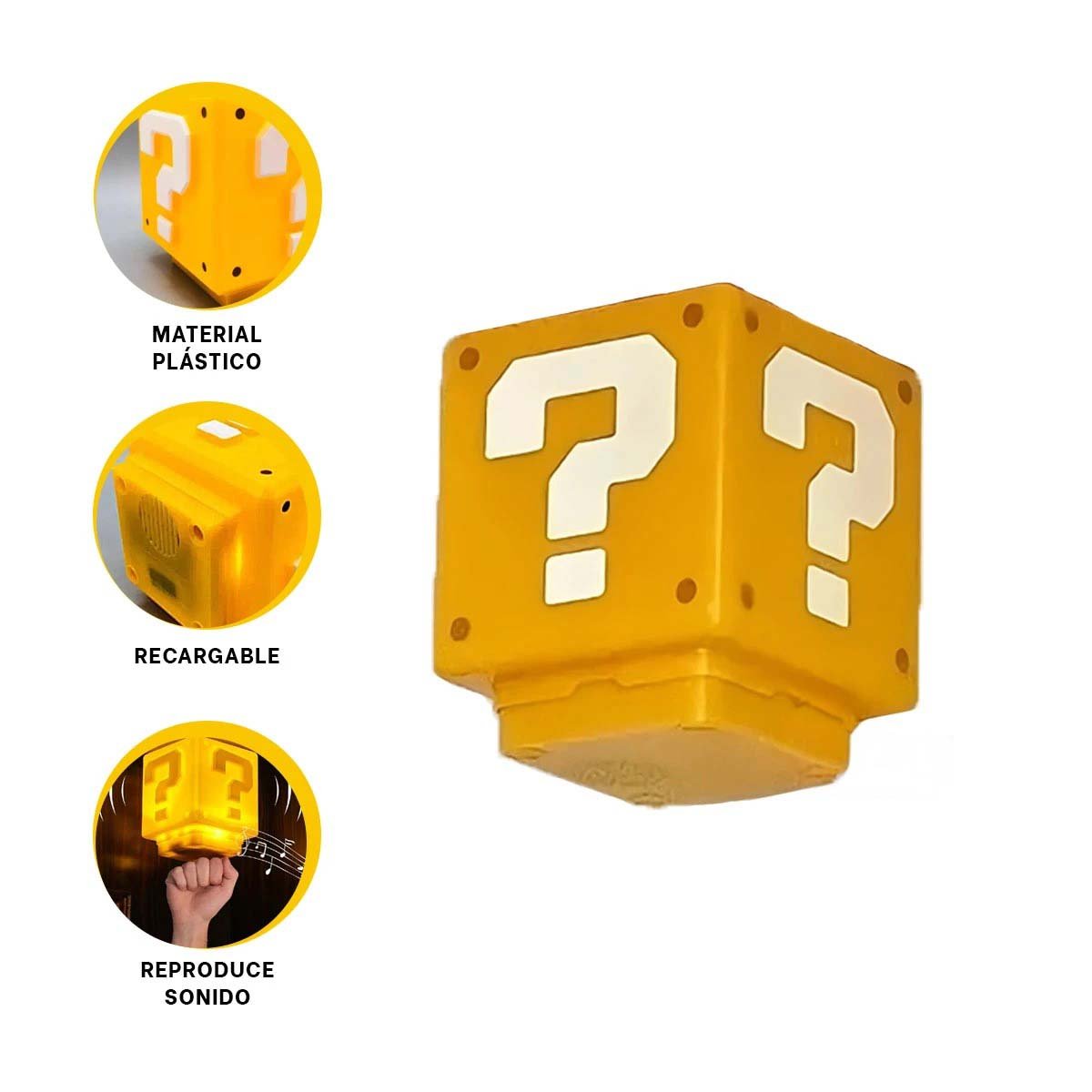 LAMPARA LED CON SONIDO PARA AMBIENTE GAMER EN CUBO AMARILLO DE PERSONAJE DIGITAL Y+POST IT - 5