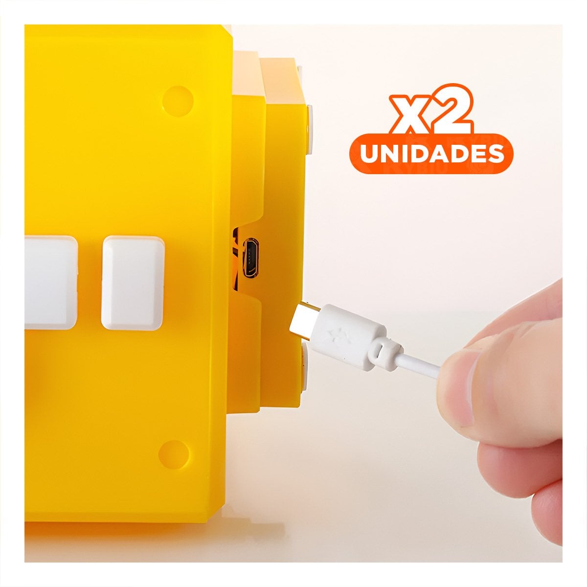 PACK2 LUMINARIA LED DECORATIVA GAMER CON SONIDO EN CUBO AMARILLO DE VIDEOJUEGO Y+PAPEL REGALO - 1