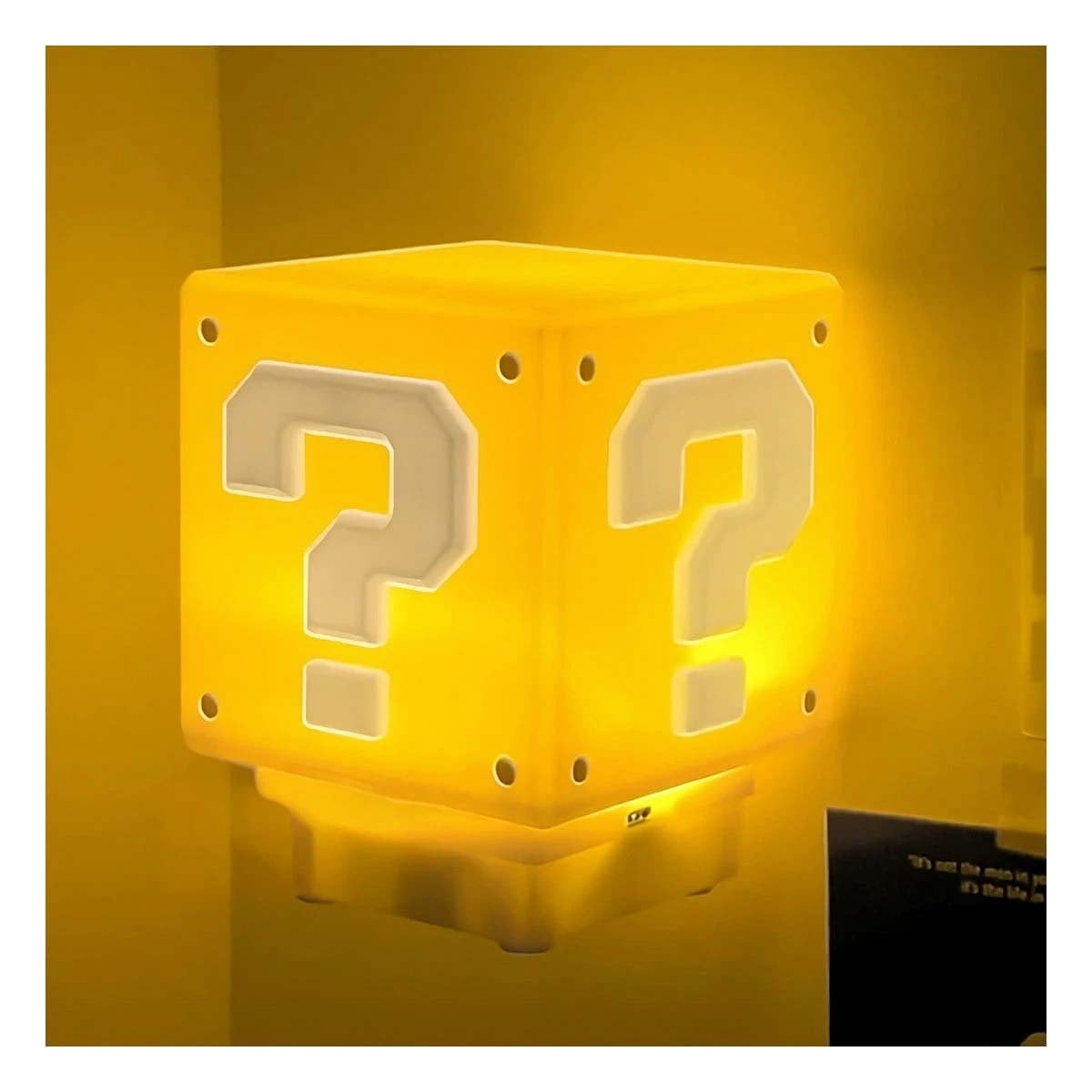 PACK2 LUMINARIA LED DECORATIVA GAMER CON SONIDO EN CUBO AMARILLO DE VIDEOJUEGO Y+PAPEL REGALO - 5