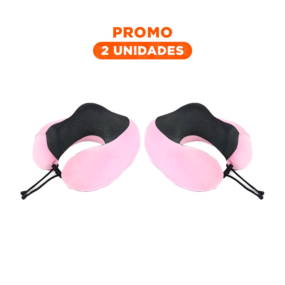 PACK2 COJIN PARA CUELLO EN VIAJE CON TERCIOPELO ROSADO Y ESPUMA VISCOELASTICA Y+REGALO STICKER - 1