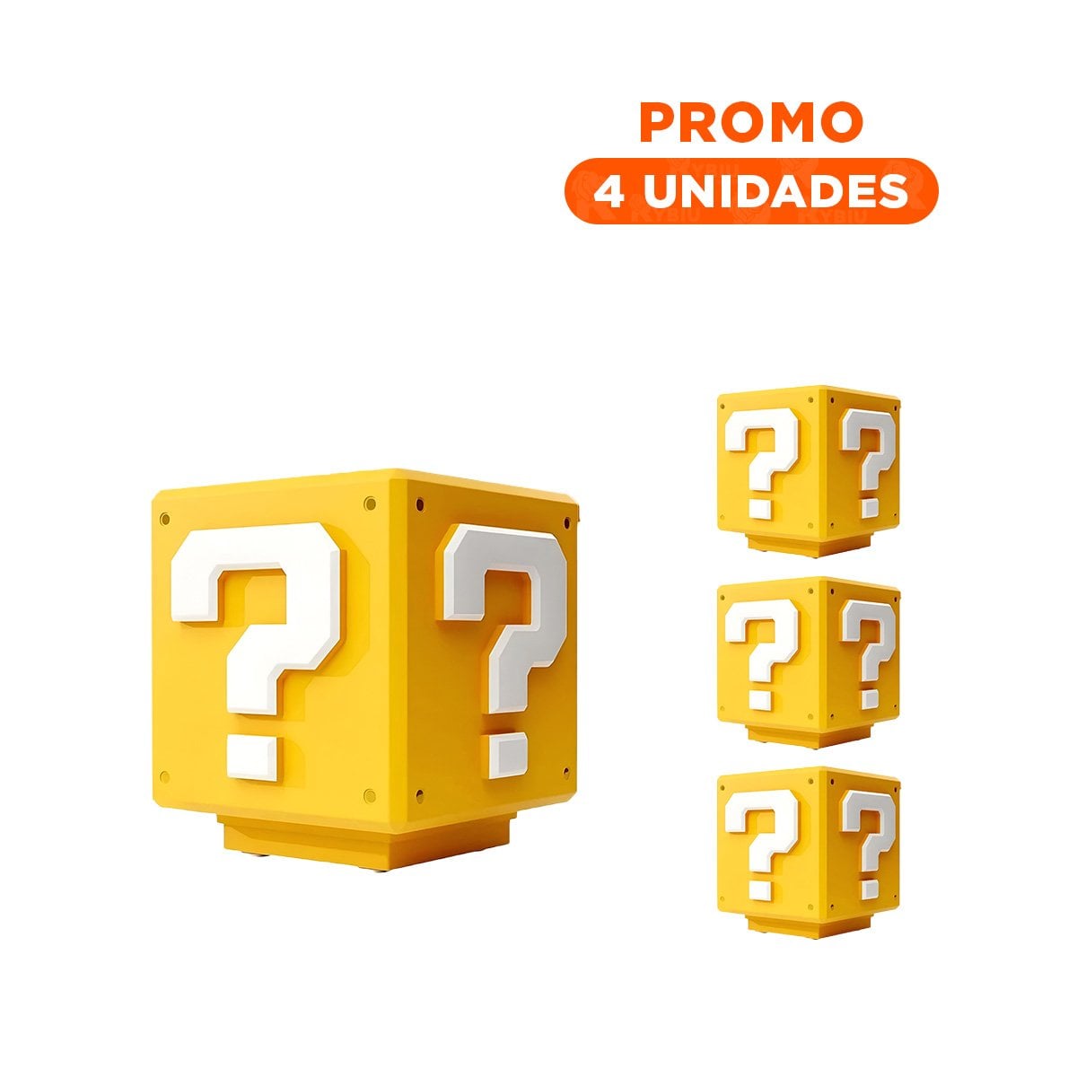 PACK4 LUZ LED CUBICA CON SONIDO Y ESTILO AMARILLO DE PERSONAJE DE VIDEOJUEGO - 1