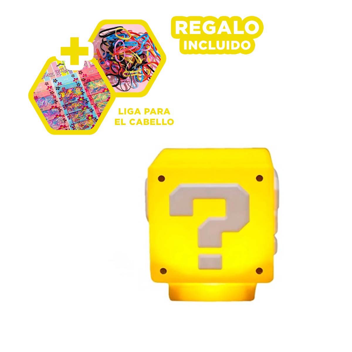 LAMPARA CUBO LED CON SONIDO INTEGRADO COLOR AMARILLO DE PERSONAJE DE VIDEOJUEGO Y+LIGAS REGALO - 2