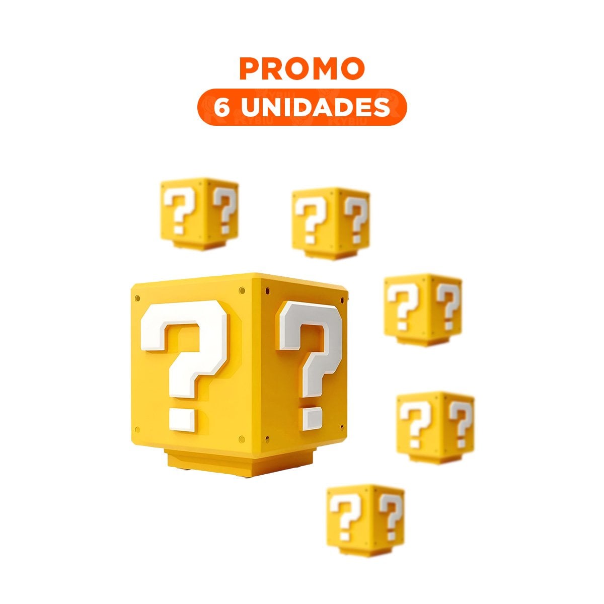 PACK6 ILUMINACION LED CON SONIDO AMBIENTAL EN FORMA DE CUBO AMARILLO DIGITAL Y+REGALO STICKER - 1