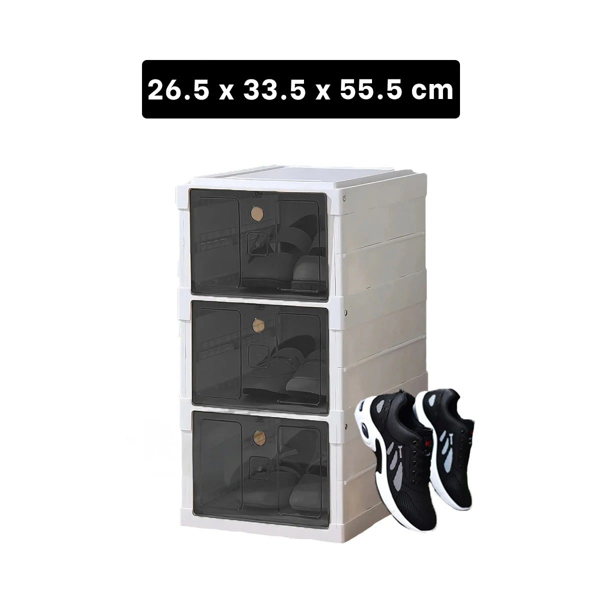 ZAPATERA BLANCA PLEGABLE DE 3 NIVELES CON CUBIERTA NEGRA Y+REGALO STICKER - 4