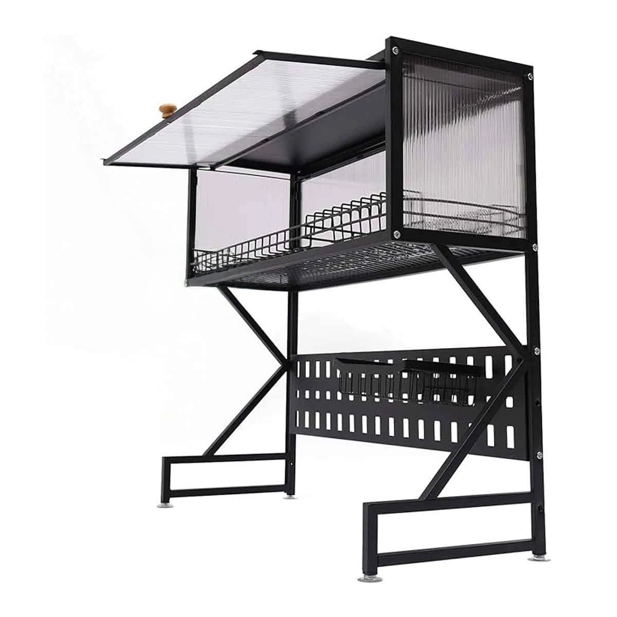 ESCURRIDOR DE COCINA CON LAVADERO Y GABINETE SUPERIOR CERRADO NEGRO Y+REGALO STICKER - 1
