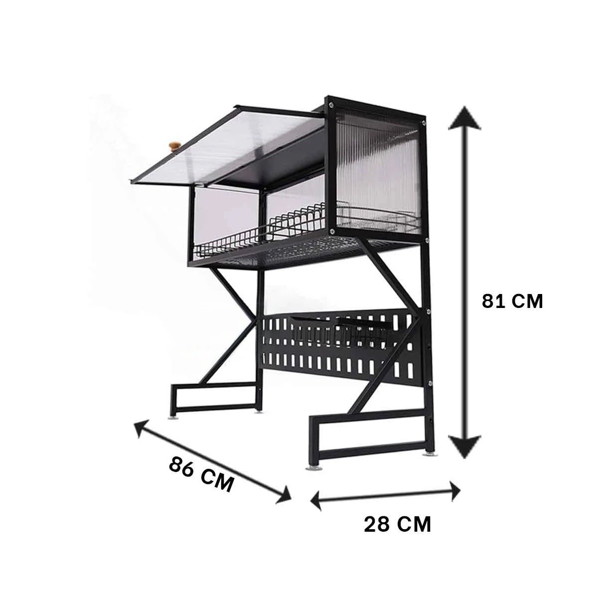 ESCURRIDOR DE COCINA CON LAVADERO Y GABINETE SUPERIOR CERRADO NEGRO Y+REGALO STICKER - 4