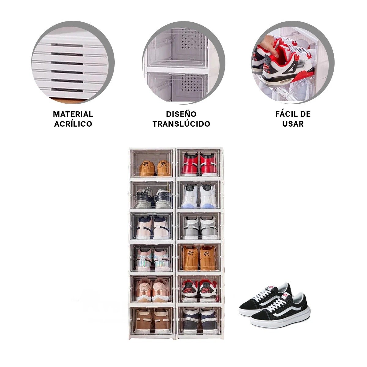 ZAPATERA BLANCA CON 6 NIVELES PLEGABLES Y TAPA PARA ALMACENAMIENTO Y+PAPEL REGALO - 5