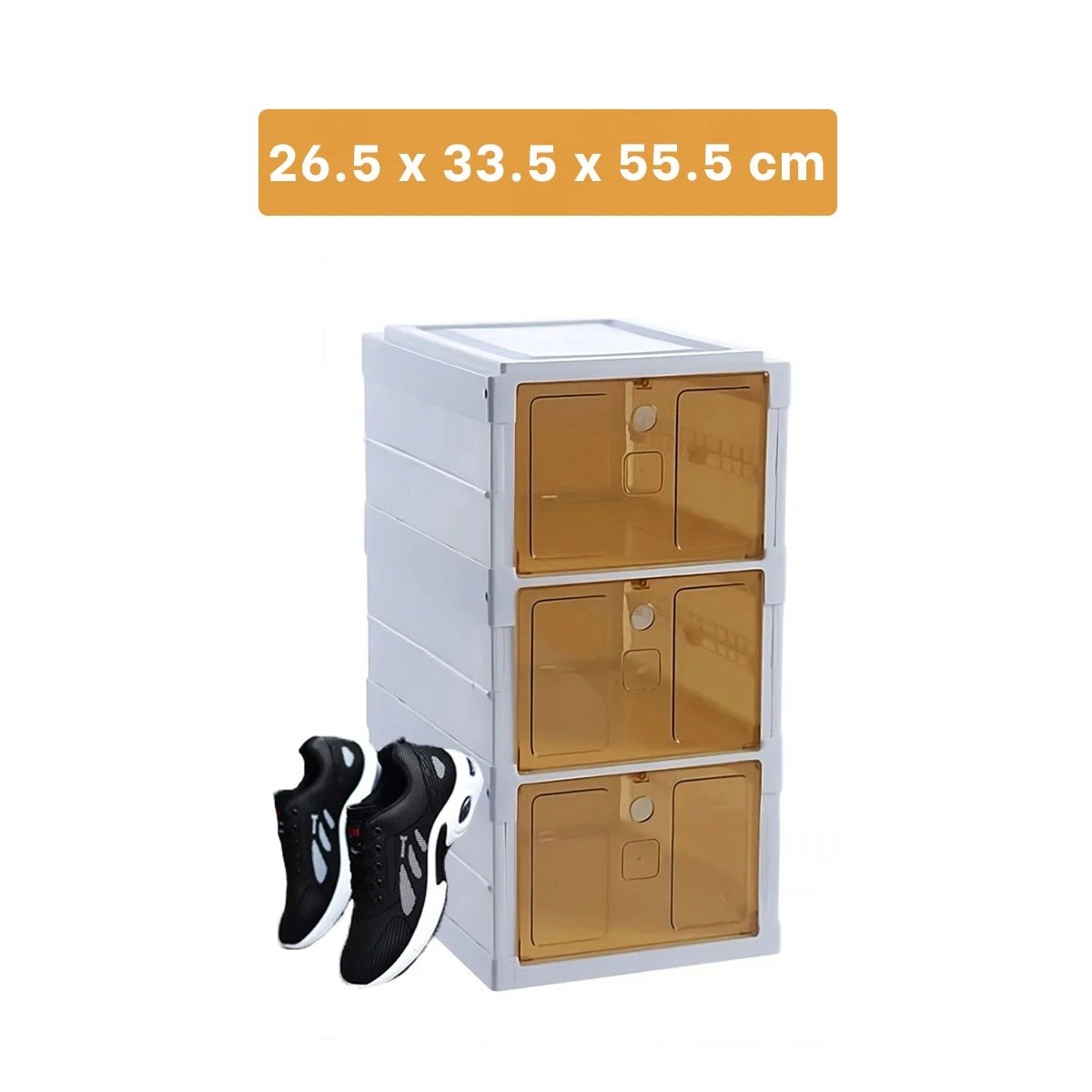 PACK4 ESTANTE PARA CALZADO CON ESTRUCTURA PLEGABLE BLANCA Y AMBAR Y+PAPEL REGALO - 4