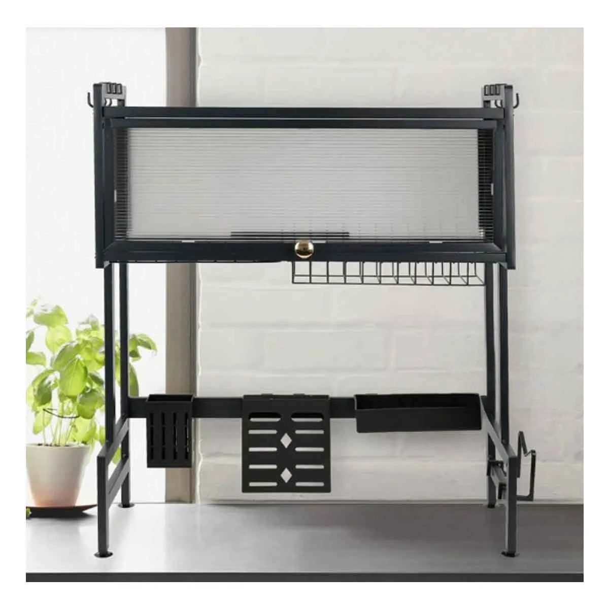 PACK2 ORGANIZADOR NEGRO PARA LAVADERO DE COCINA CON ALACENA SUPERIOR - 5