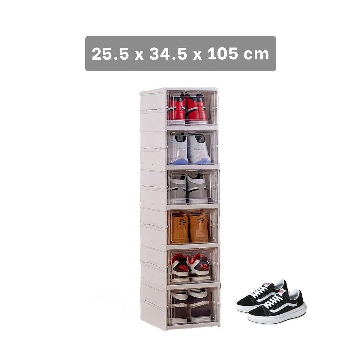ZAPATERA PLEGABLE DE 6 NIVELES CON TAPA ORGANIZADORA DE ALMACENAMIENTO BLANCO - 4