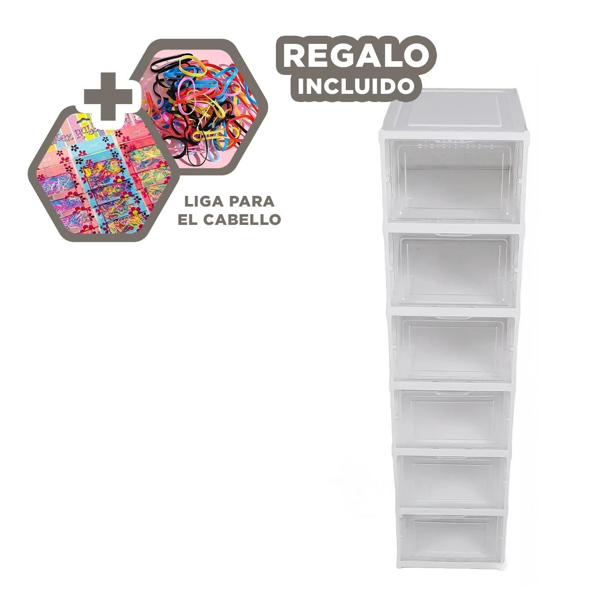 ZAPATERA PLEGABLE BLANCA DE 6 NIVELES CON SISTEMA ORGANIZADOR Y+LIGAS REGALO - 2