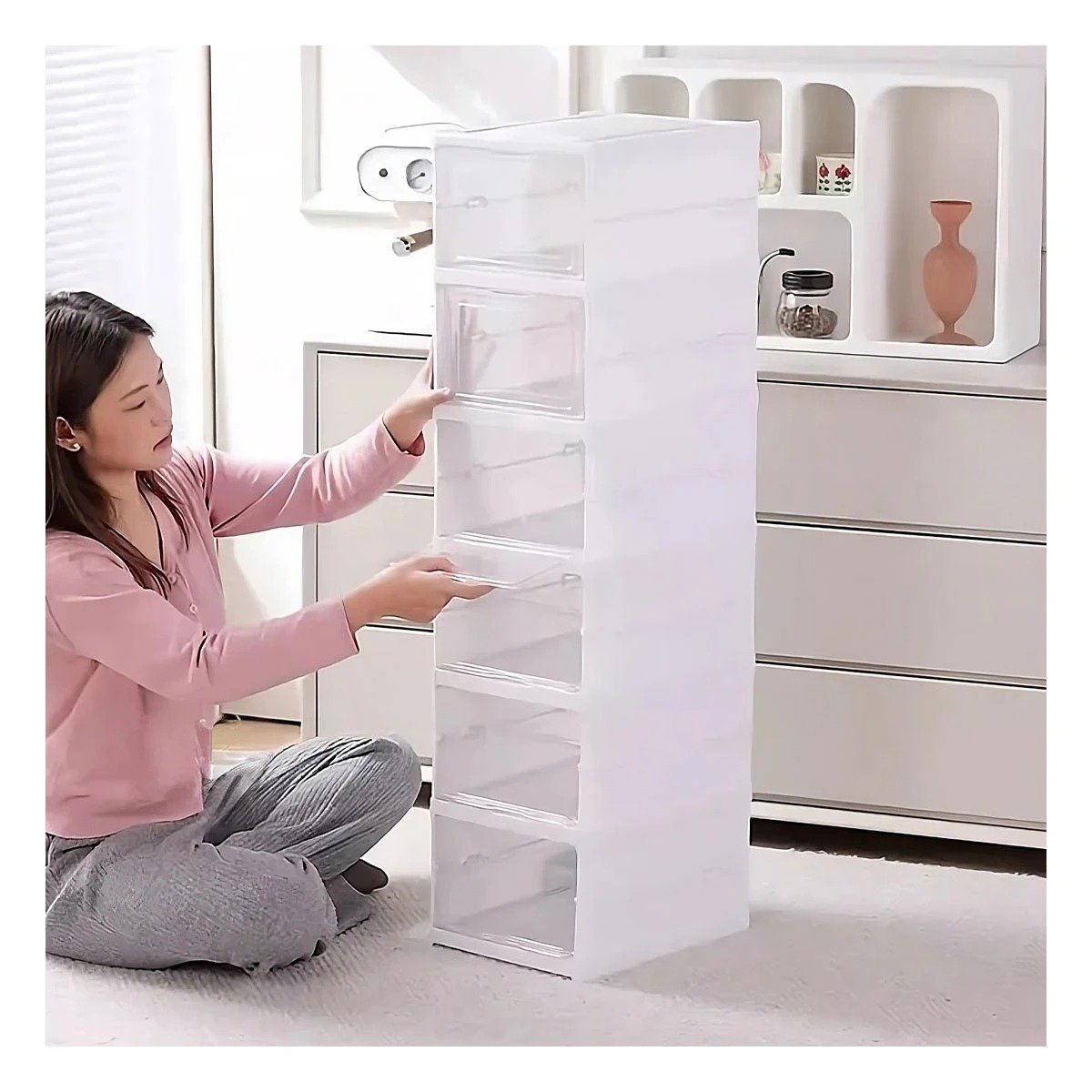 PACK2 ORGANIZADOR DE CALZADO PLEGABLE BLANCO CON DISTRIBUCION VERTICAL - 5
