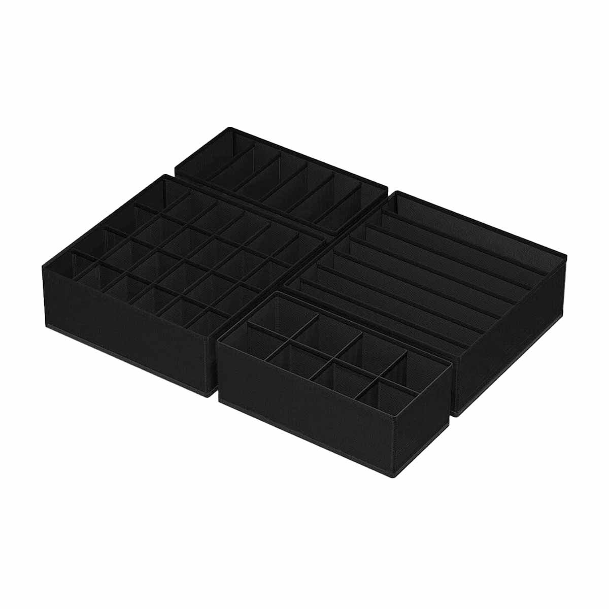 PACK6 CONTENEDOR DE CAJON CON ACABADO NEGRO PARA ROPA INTERIOR Y+REGALO STICKER - 2