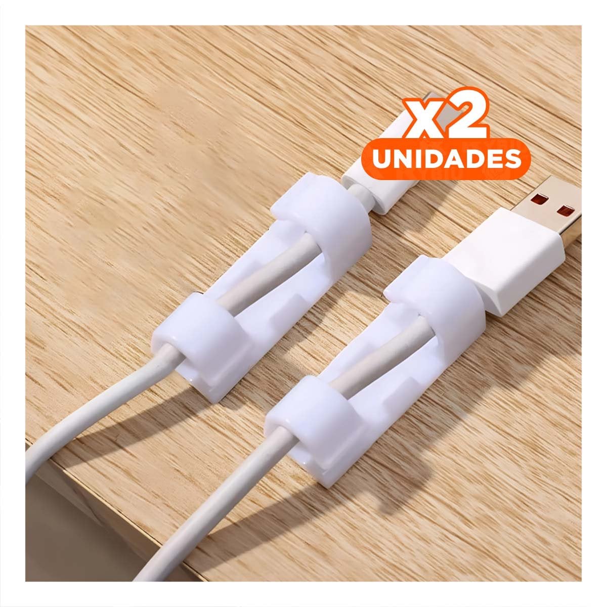 PACK2 SUJETADORES DE CABLES CON 16 PIEZAS PARA ORDEN VISUAL COLOR BLANCO Y+PAPEL REGALO - 1