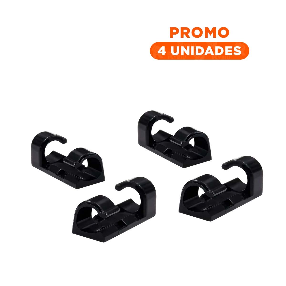 PACK4 SUJETADORES PARA CABLES CON ACABADO LIMPIO COLOR NEGRO SET DE 16 PIEZAS - 1