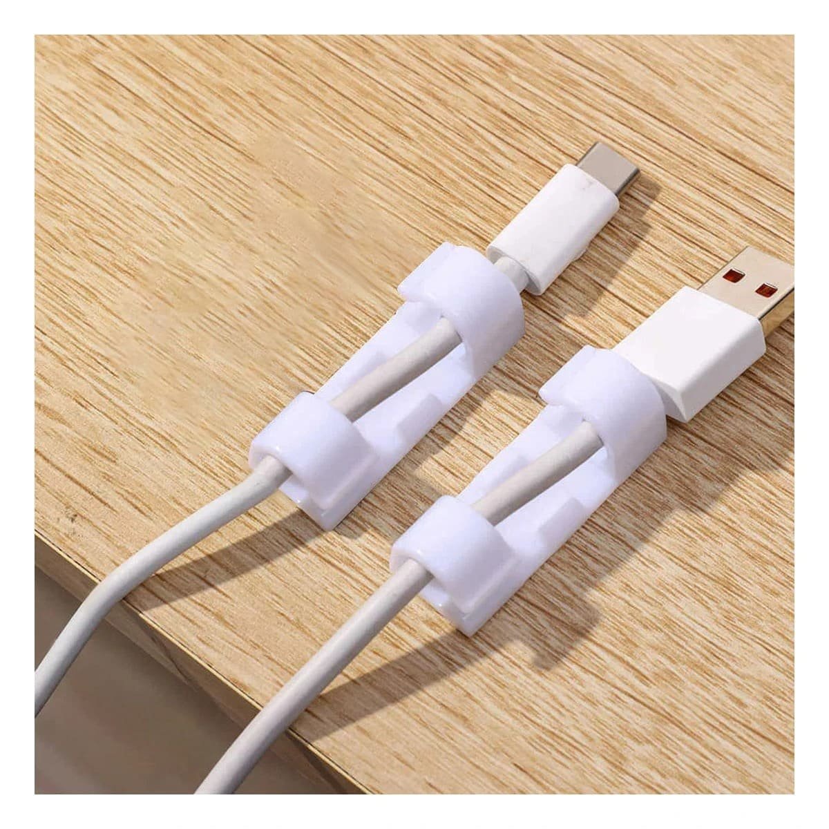 PACK6 SOPORTES DE CABLES PARA OFICINA CON SET COLOR BLANCO DE 16 PIEZAS Y+PAPEL REGALO - 2