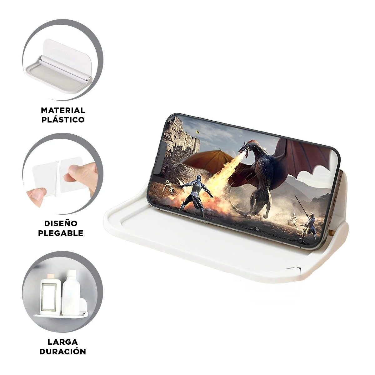 REPISA PLEGABLE PARA PARED FLOTANTE CON USO MULTIFUNCIONAL BLANCO Y+POST IT - 5