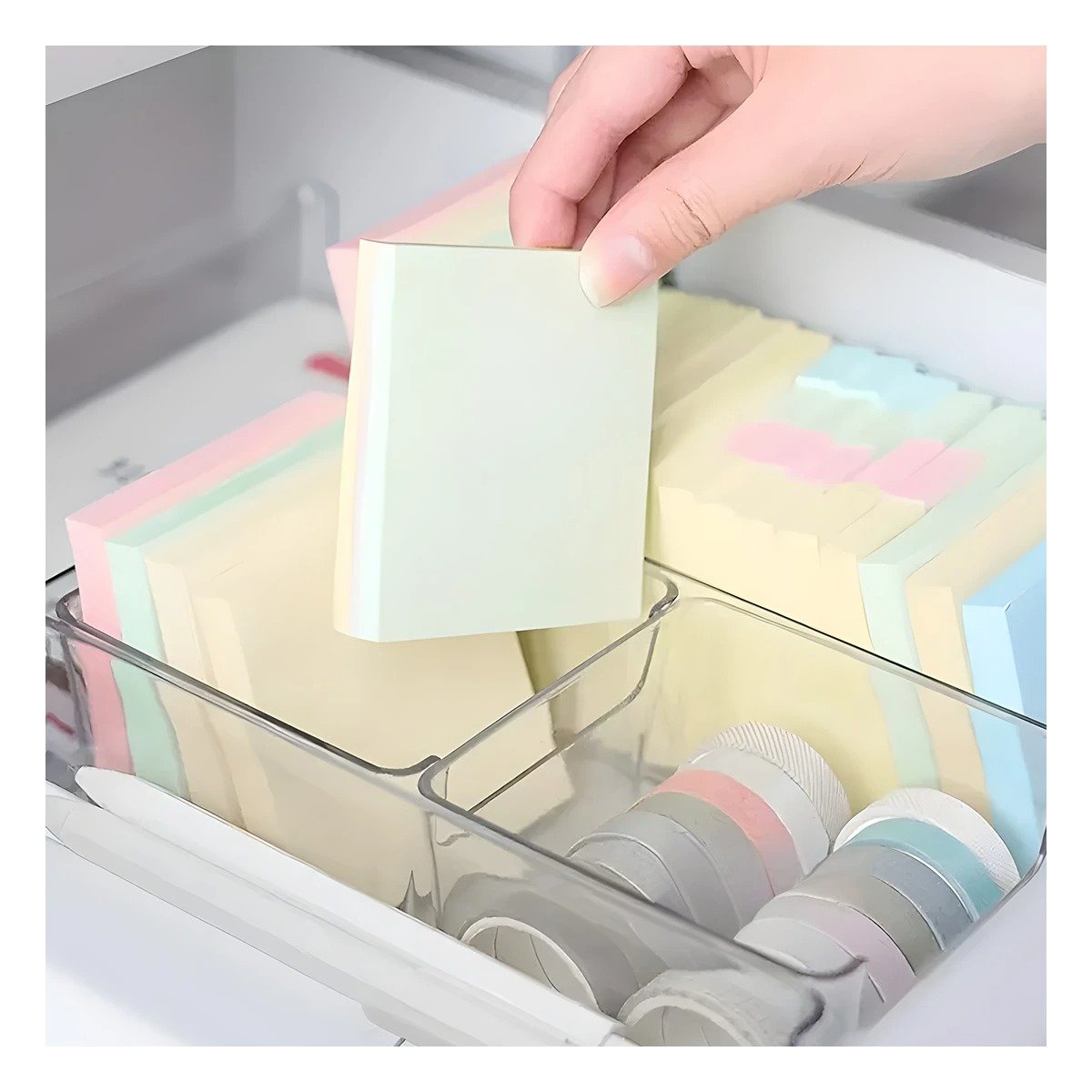 PACK4 MODULO ACRILICO TRANSPARENTE CUADRADO PARA ESCRITORIO Y HOGAR COMPACTO - 2